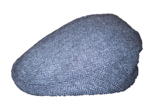 Huxley Grey Herringbone Flat Cap