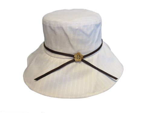 Ladies White Large Sun Hat